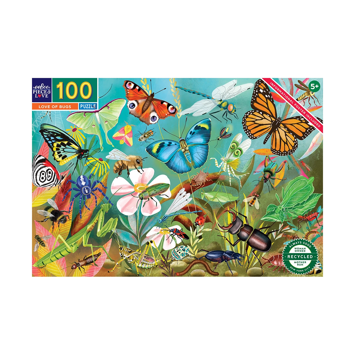 eeBoo - Puslespil 100 brk - Insekter