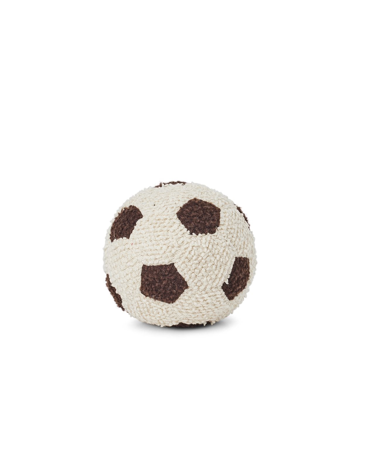 Strikket fodbold, bouclé, off white/ brown