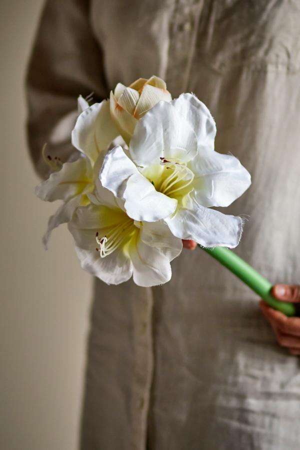 Amaryllis Stilk - Hvid - Kunstige Blomster