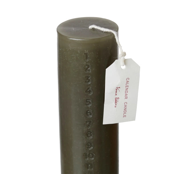 Kalenderlys, Burnt Olive D5 x H30 cm