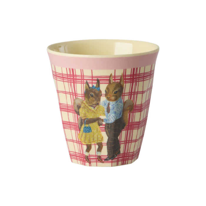 Rice Melamine Kids Cup with Natalie Lété Print - Lyserød Egern 160ml