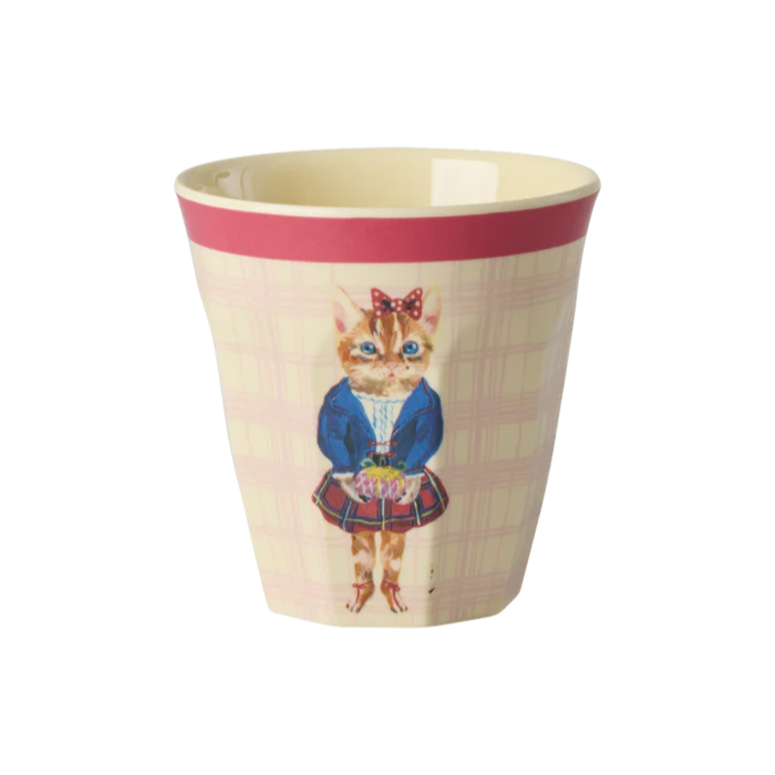 Rice Melamine Kids Cup with Natalie Lété Print - Lyserød Kat 160ml
