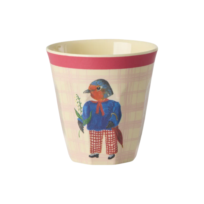 Rice Melamine Kids Cup with Natalie Lété Print - Lyserød Fugl 160ml