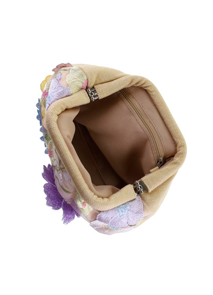 Amalie Taske - Beige/Fersken Multi - Blomster