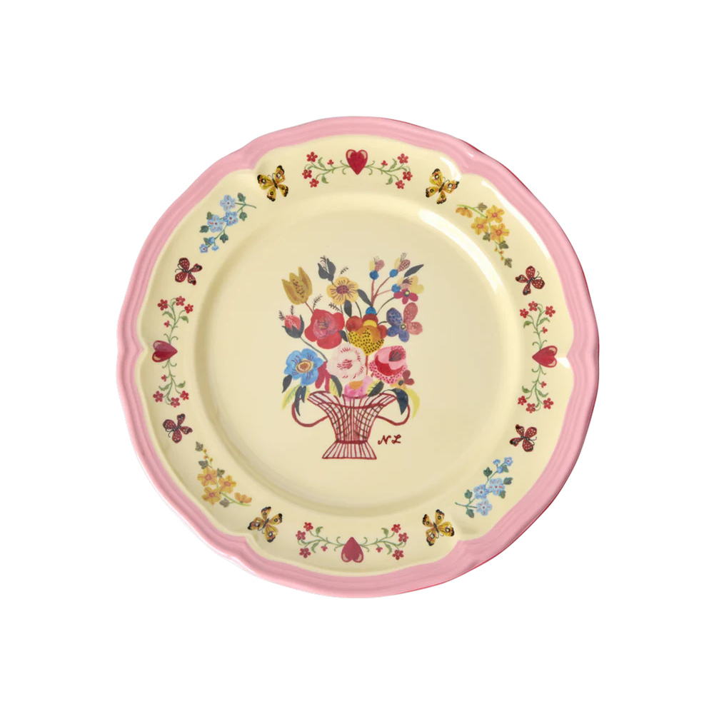 Rice Vintage Sidetallerken - Pink - Nathalie Lété Vol. 2 Print