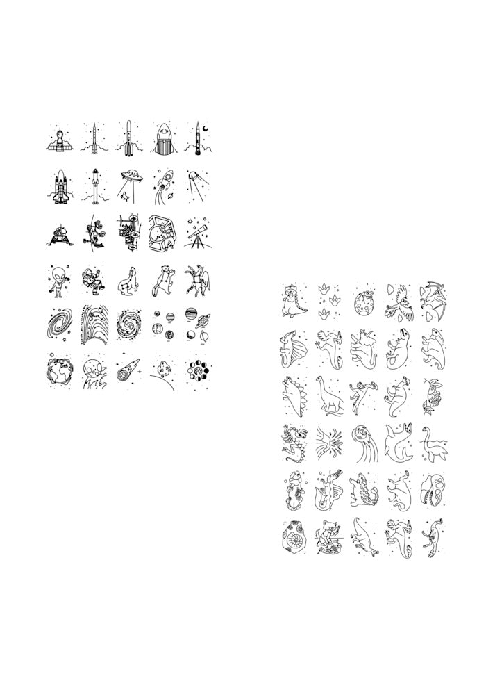 REFILL DRAWINGS FOR KIDYDRAW-MINI - GALAXY AND DINOSAURS