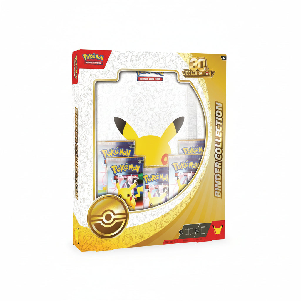Pokemon Mega Evolution: 30th Celebration - Binder Collection - 9-Pocket Mappe + 5 Boosters