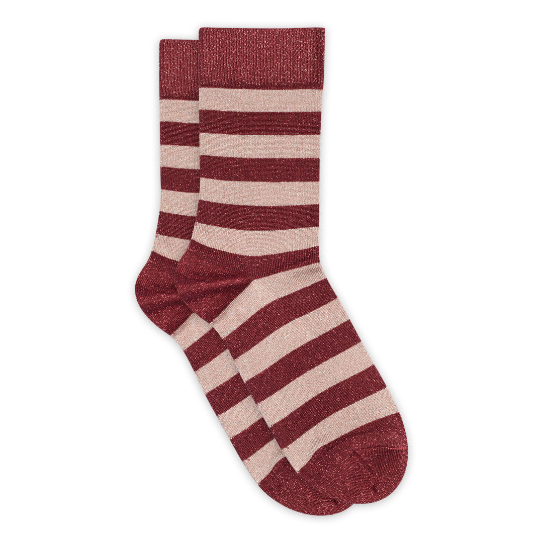 Mathilde glitter socks - Wine Red