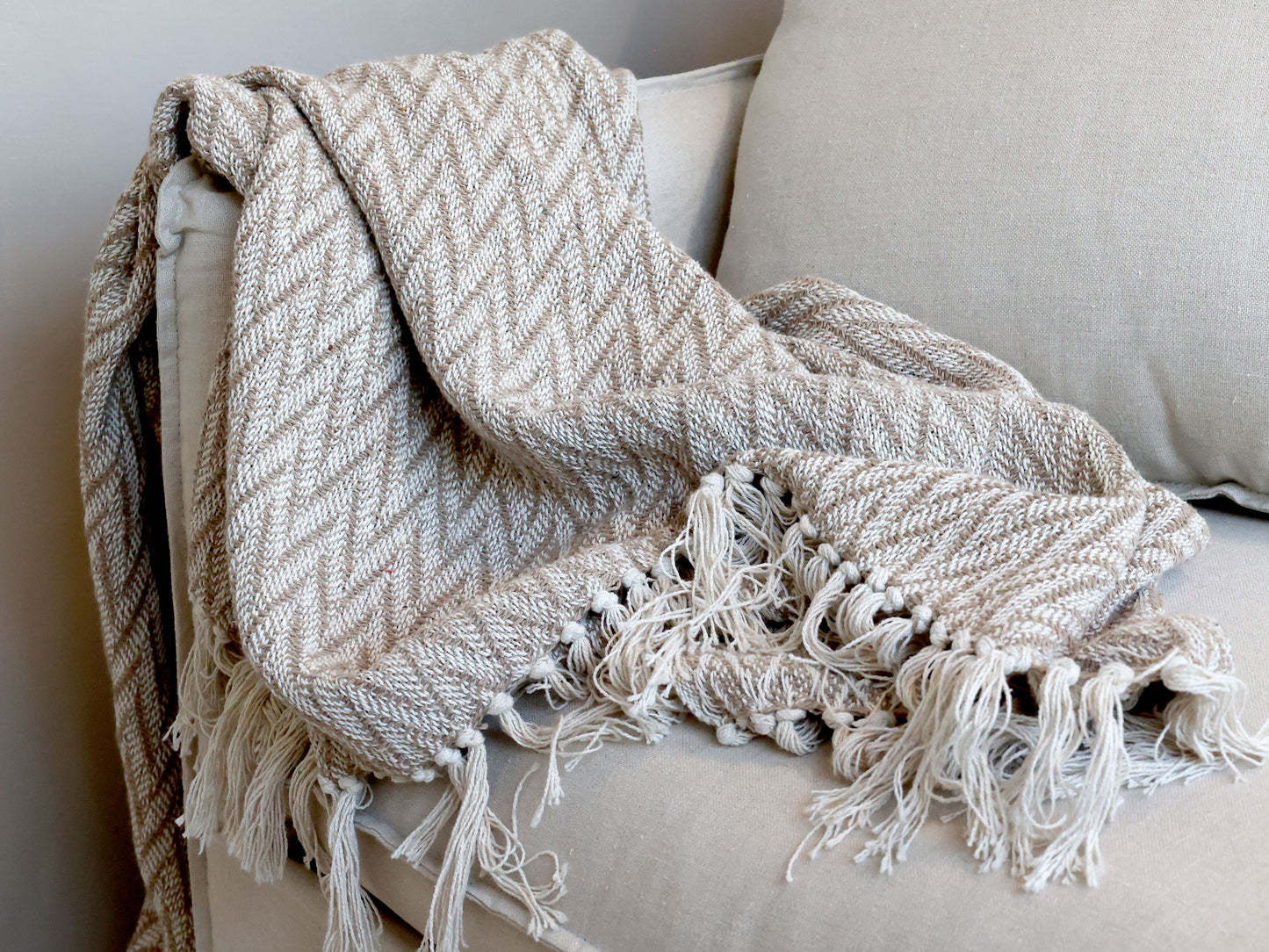 Plaid - Aix Plaid af overskudsgarn - Latte