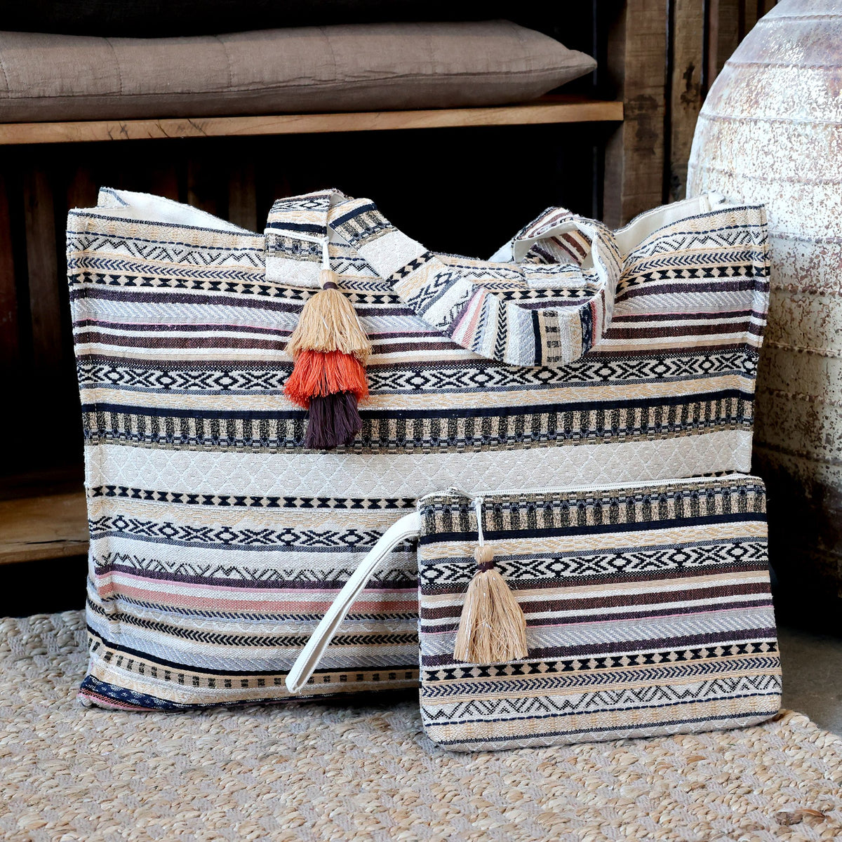Sens clutch jacquardvævet – Verte