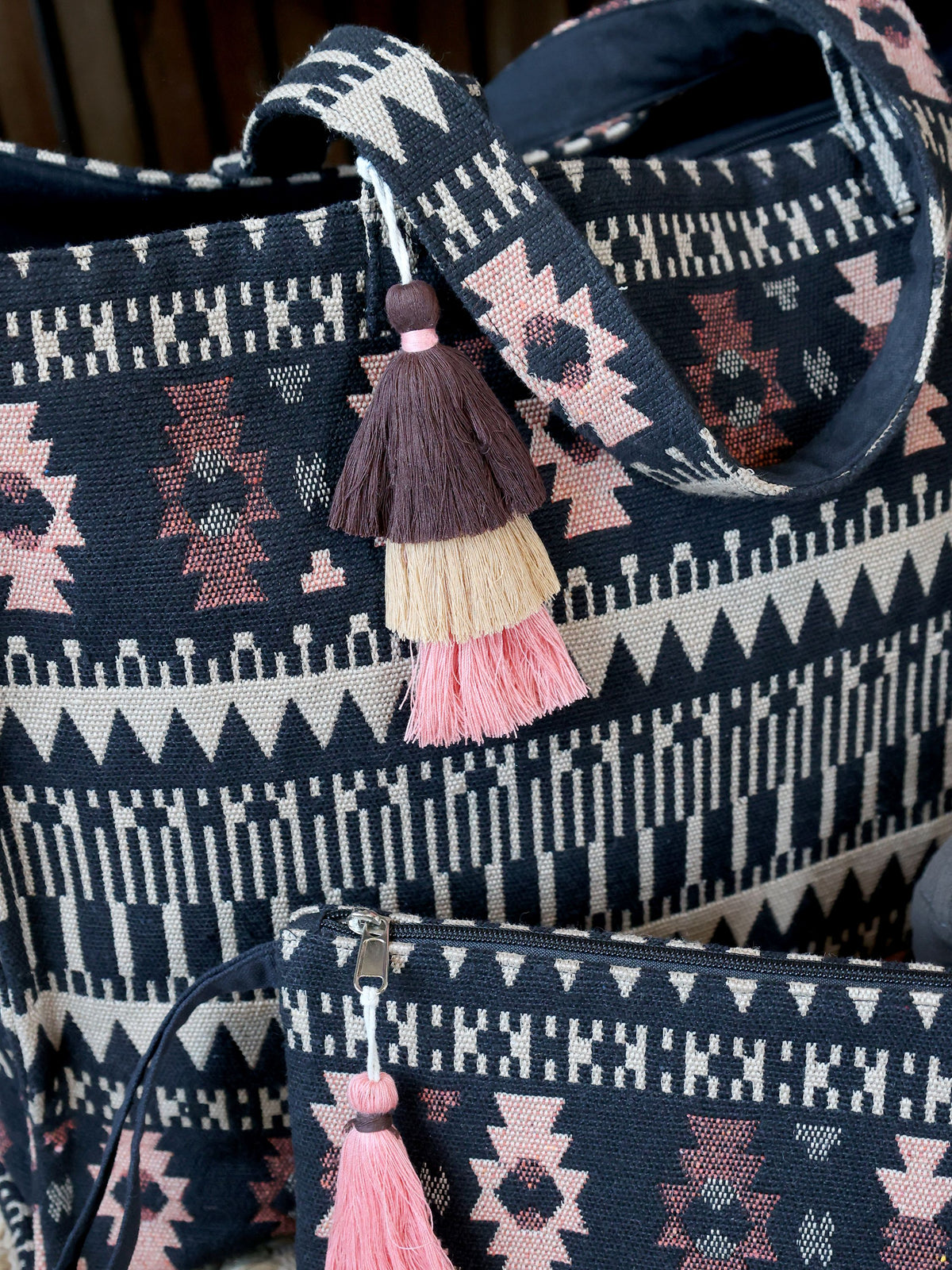 Sens Shopper jacquardvævet – kul
