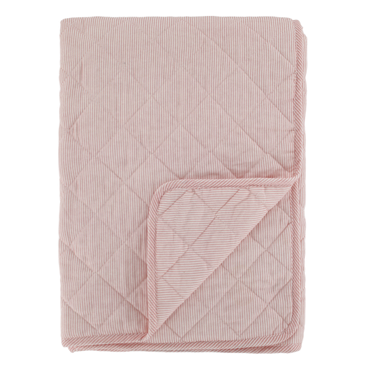 Quilt m. mælkedrengestriber - rosa