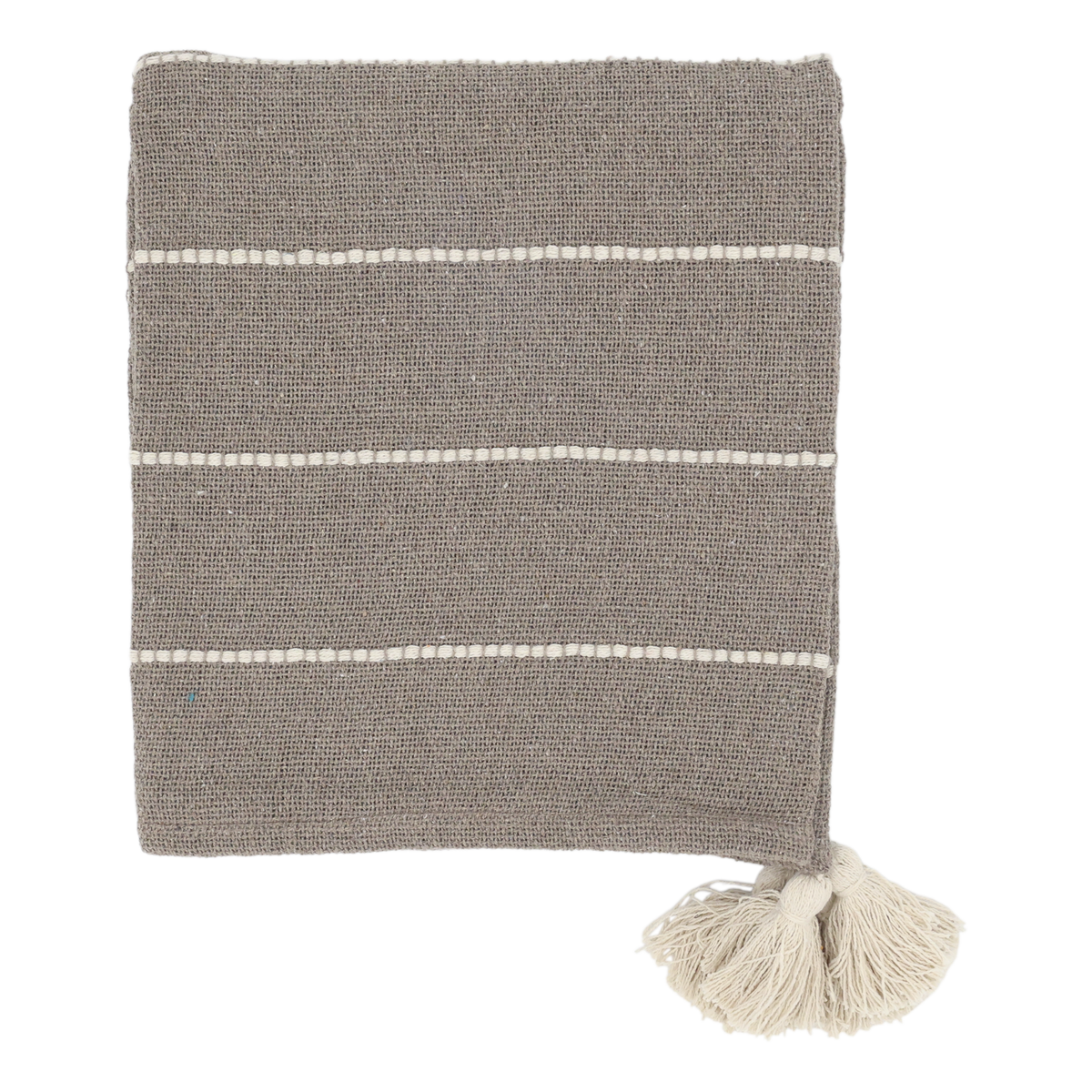 Plaid med kvaster - Latte
