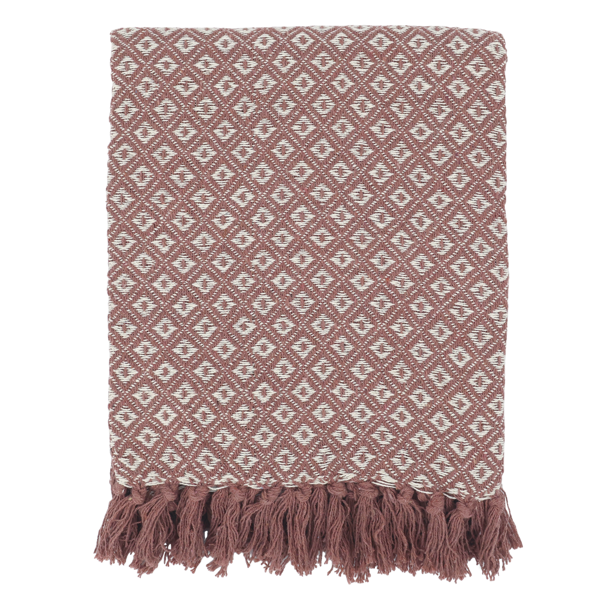Plaid af overskudsgarn - Clay and Cream