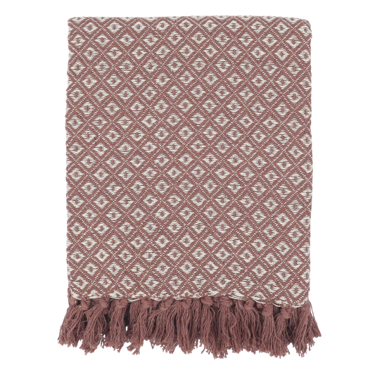 Plaid af overskudsgarn - Clay and Cream