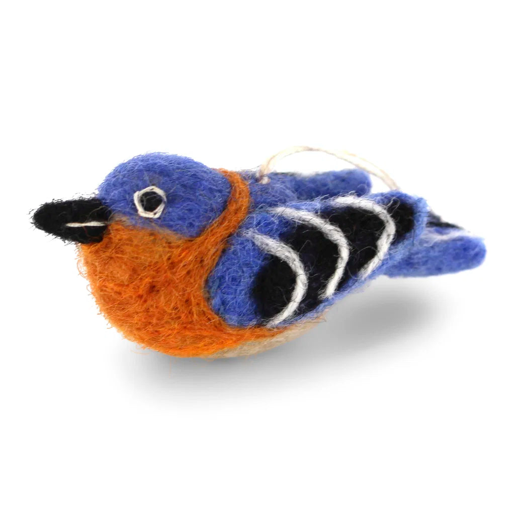 Fugl Eastern Blue Bird – Håndlavet fugl i filt