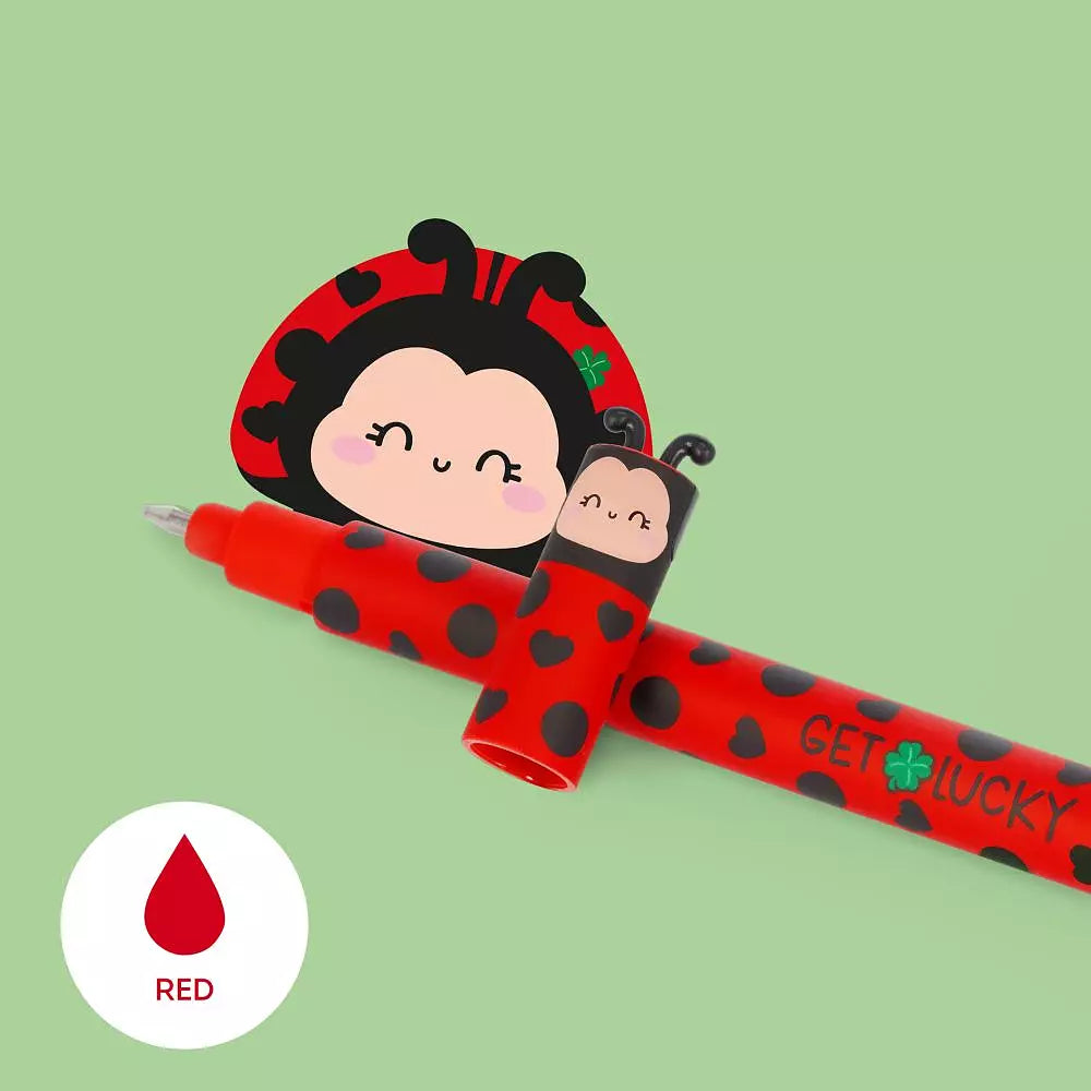 Ladybug Viskelæderpen | Rød Gelpen der Kan Viskes Ud | 0,7 mm