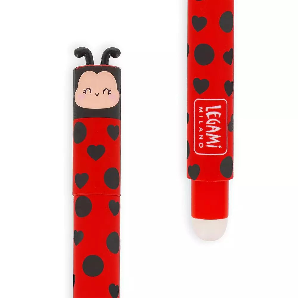 Ladybug Viskelæderpen | Rød Gelpen der Kan Viskes Ud | 0,7 mm