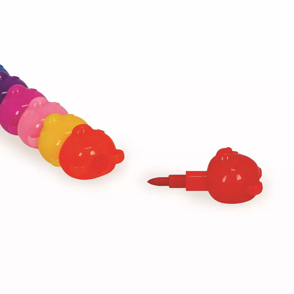 Stabelbare farvekridt - Bamse – 12 farver til