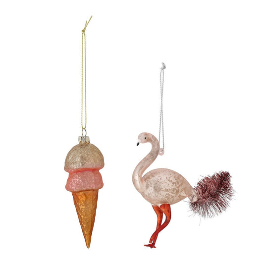 Rosina Is og Flamingo Ornamenter, Rosa Glas