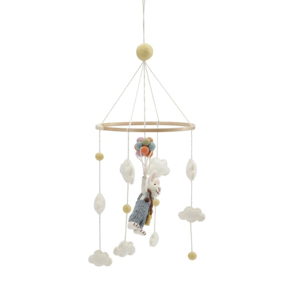 Mobile - Boy Bunny w/Balloons