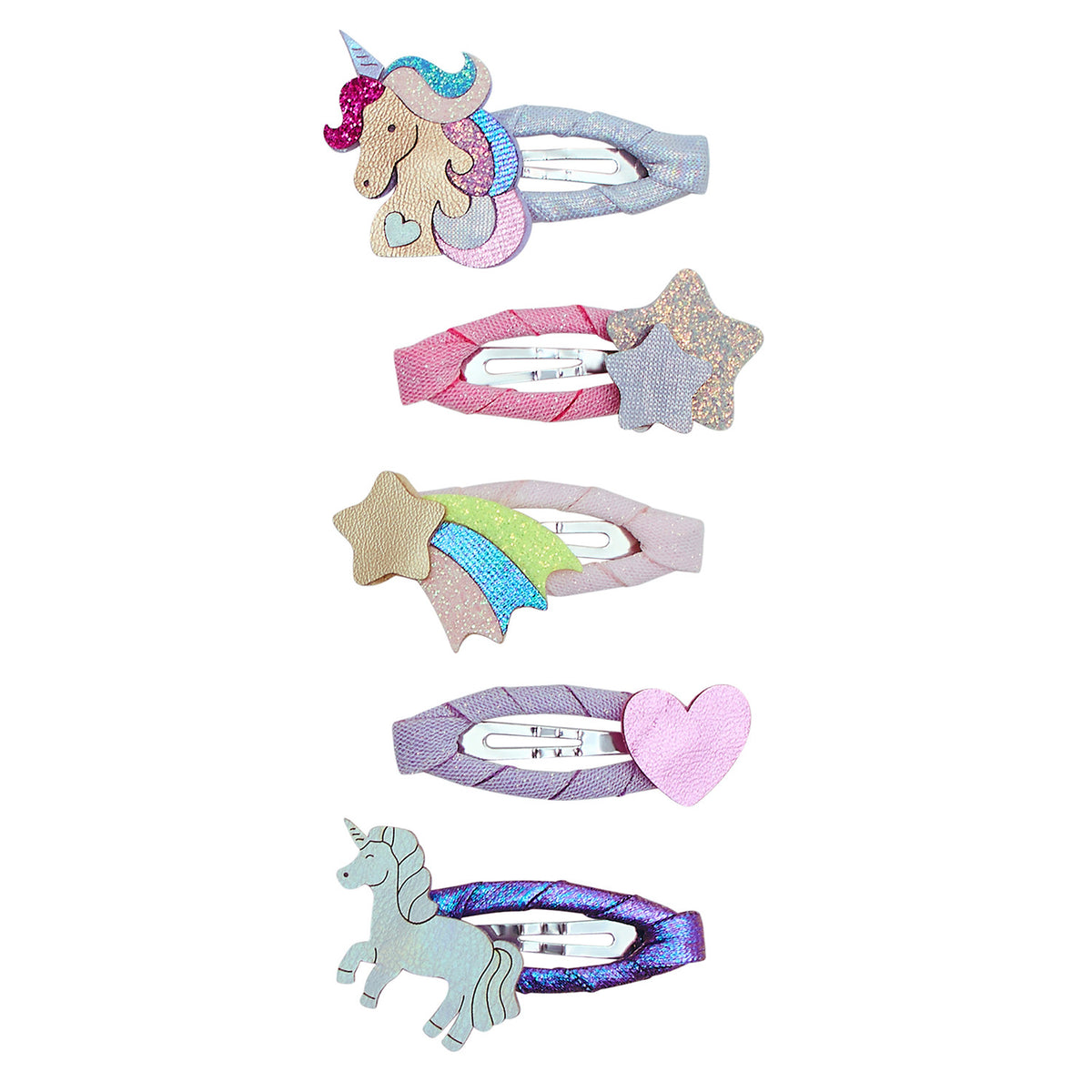 5 Hårspænder - Mini Unicornland