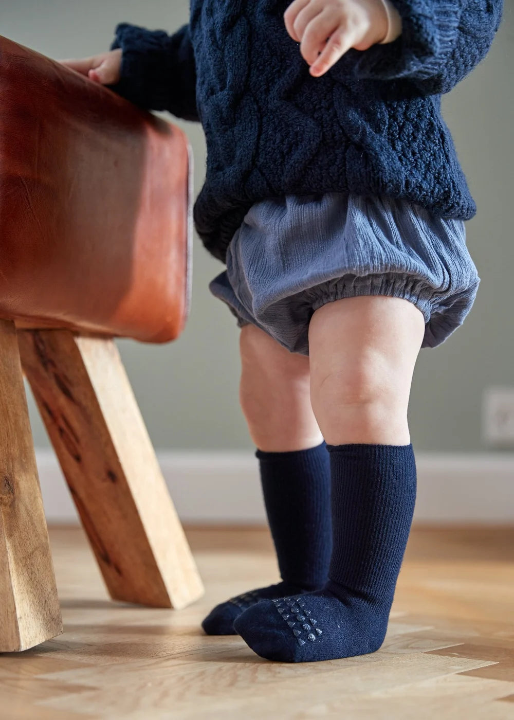 Skridsikre Strømper Bambus - Dark Blue
