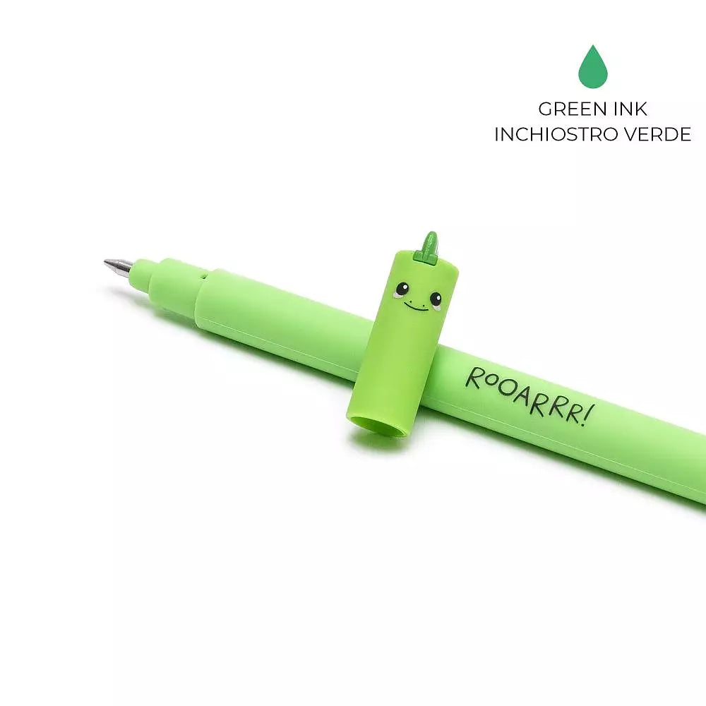 Dino Viskelæderpen | Grøn Gelpen der Kan Viskes Ud | 0,7 mm