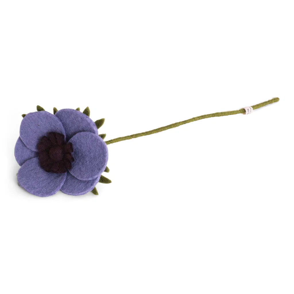 Fransk anemone - Lilla  – håndlavet i filt
