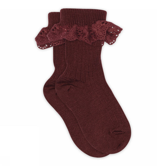 Lea socks - lace - Wine Red
