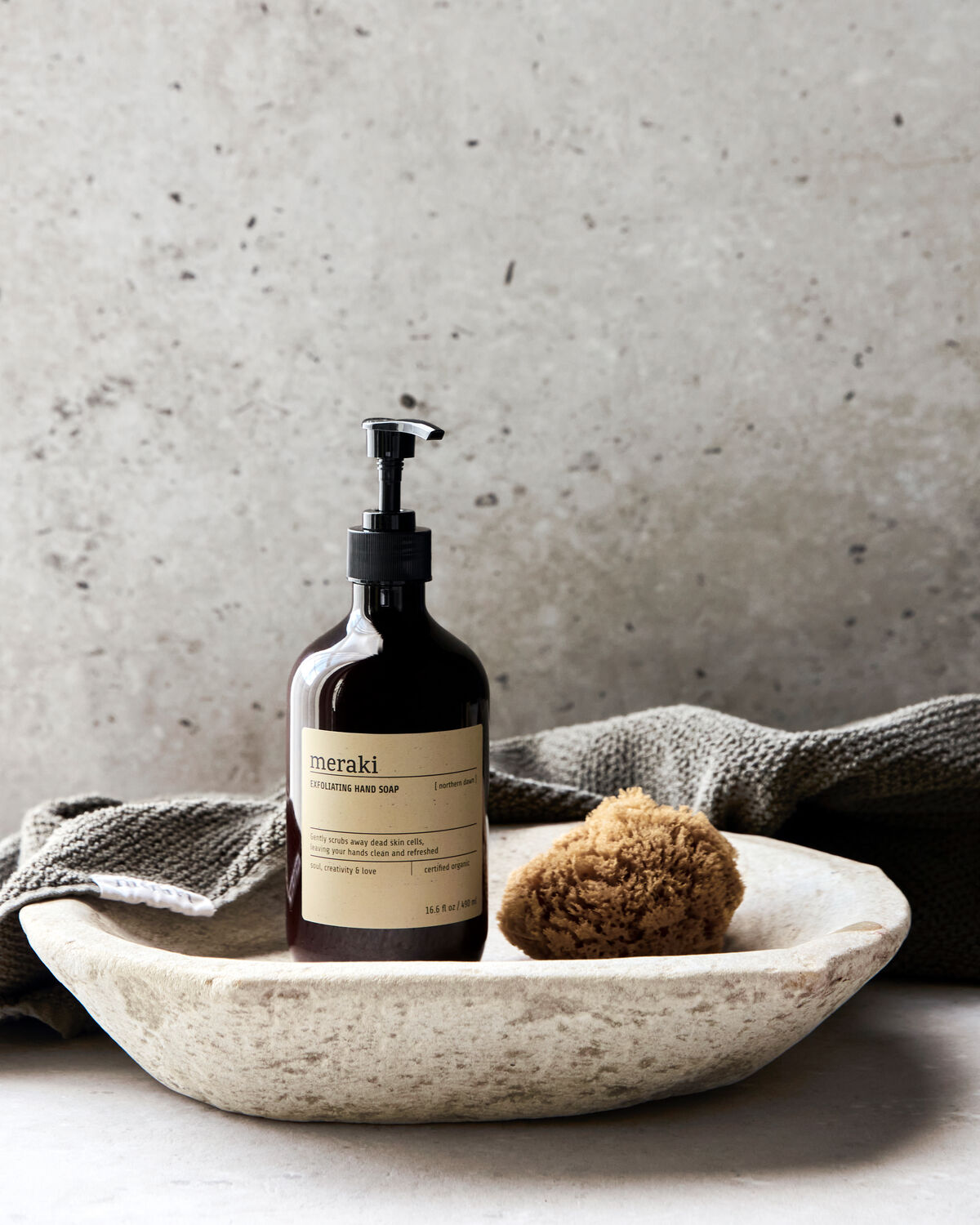 Meraki Exfoliating hand soap, Northern Dawn, 490 ml