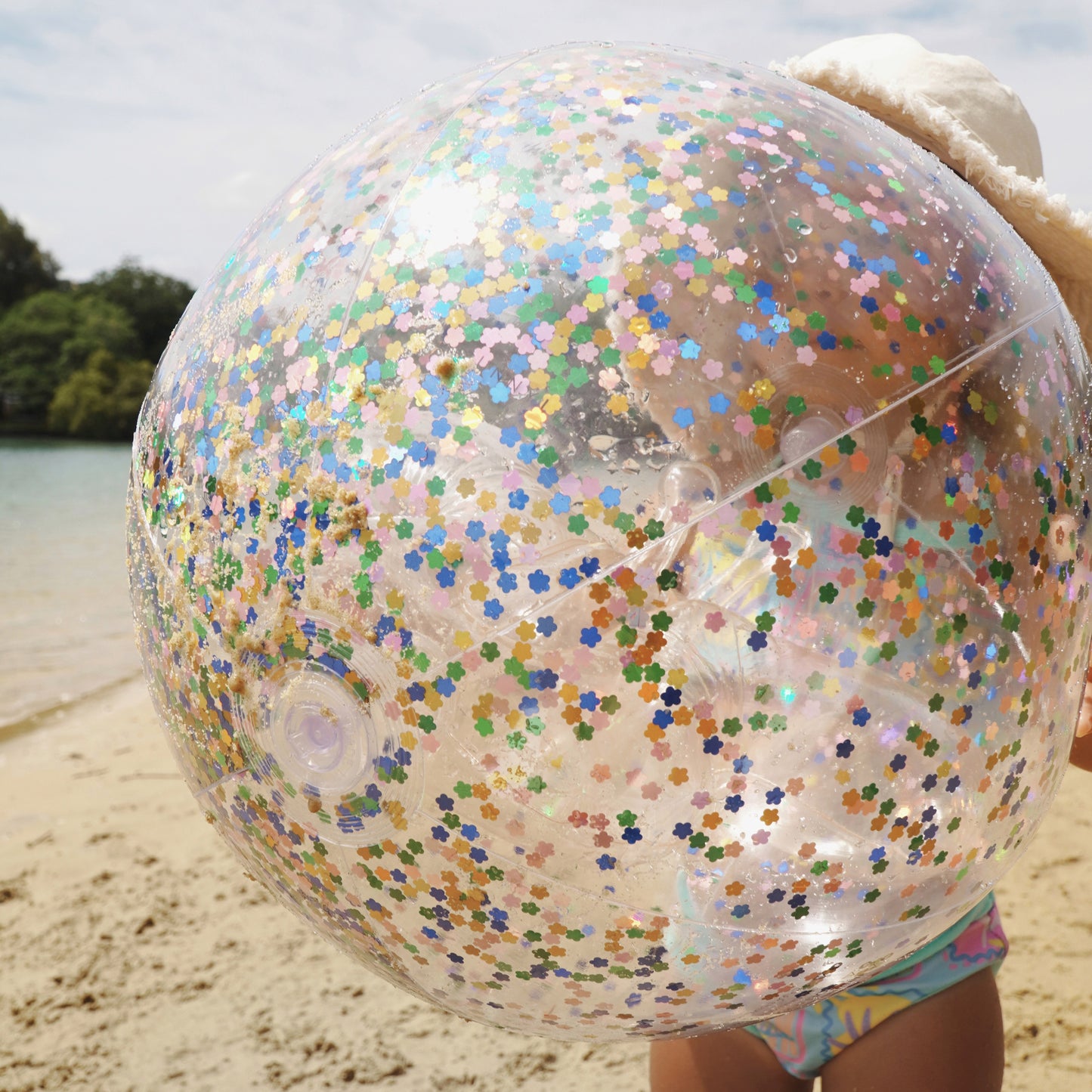 Badebold - 3D Inflatable Beach Ball Cotton Candy Glitter