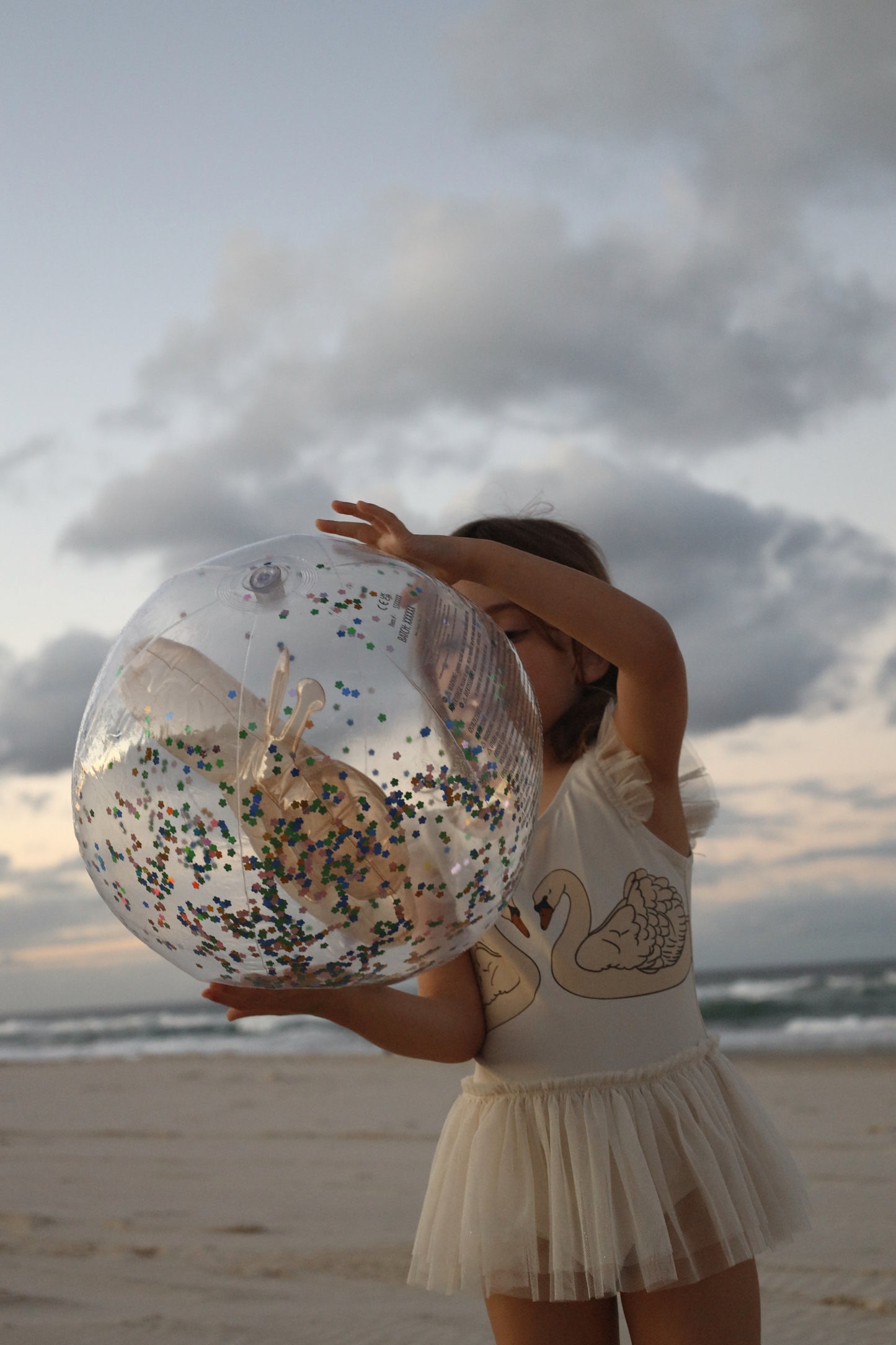 Badebold - 3D Inflatable Beach Ball Cotton Candy Glitter