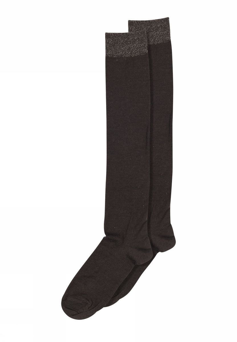 Wool/silk knee socks - Black