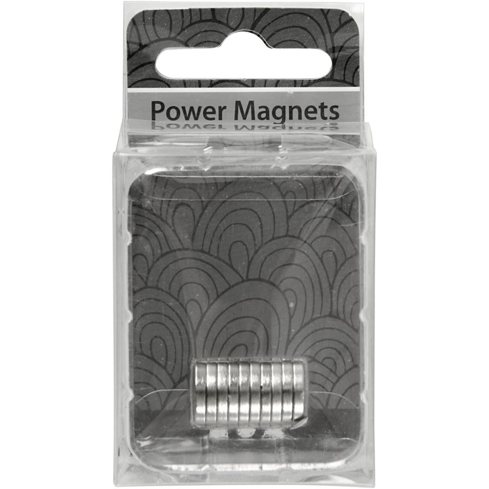 Powermagnet 10 stk. diam. 10 mm, tykkelse 2 mm