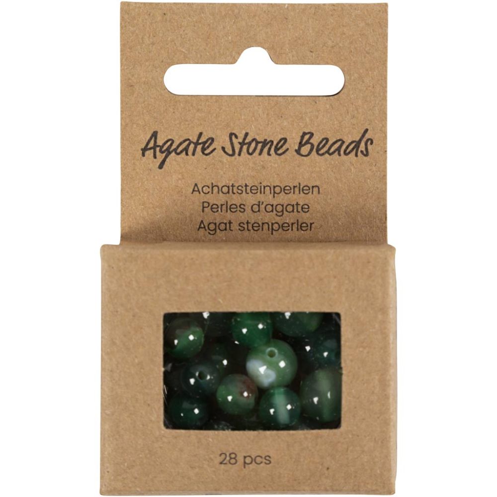 Agat stenperler - Klar grøn