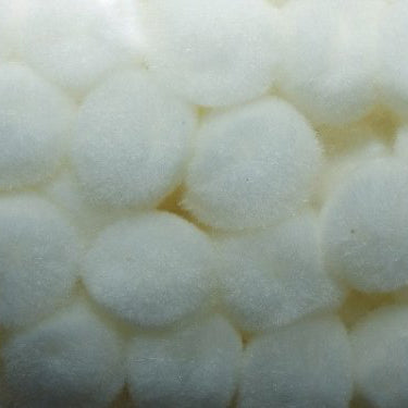 Pompon 13-15mm ca 85stk hvid