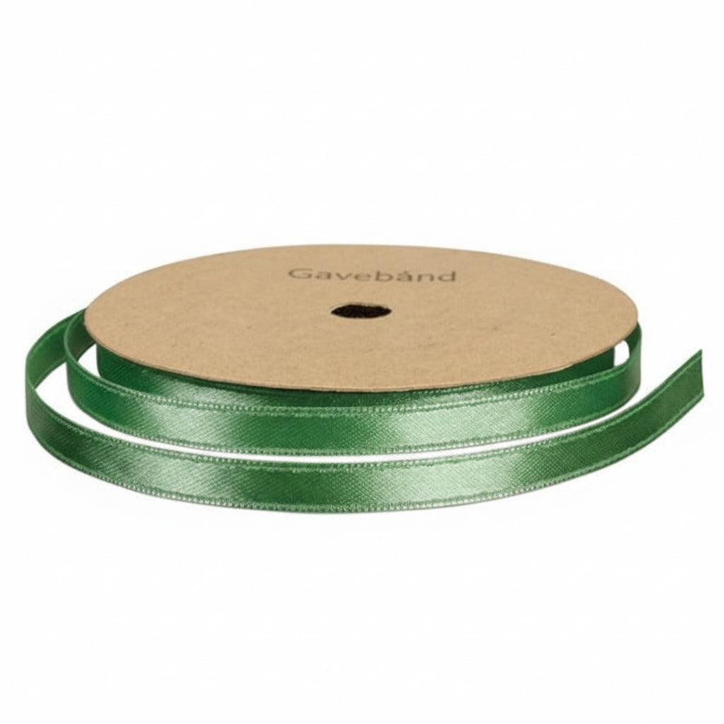 Satin bånd 6mm 10m lysegrøn