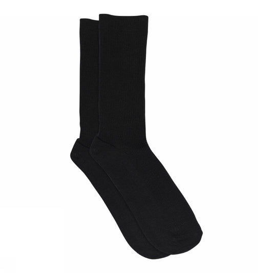 Fine wool rib socks - Black