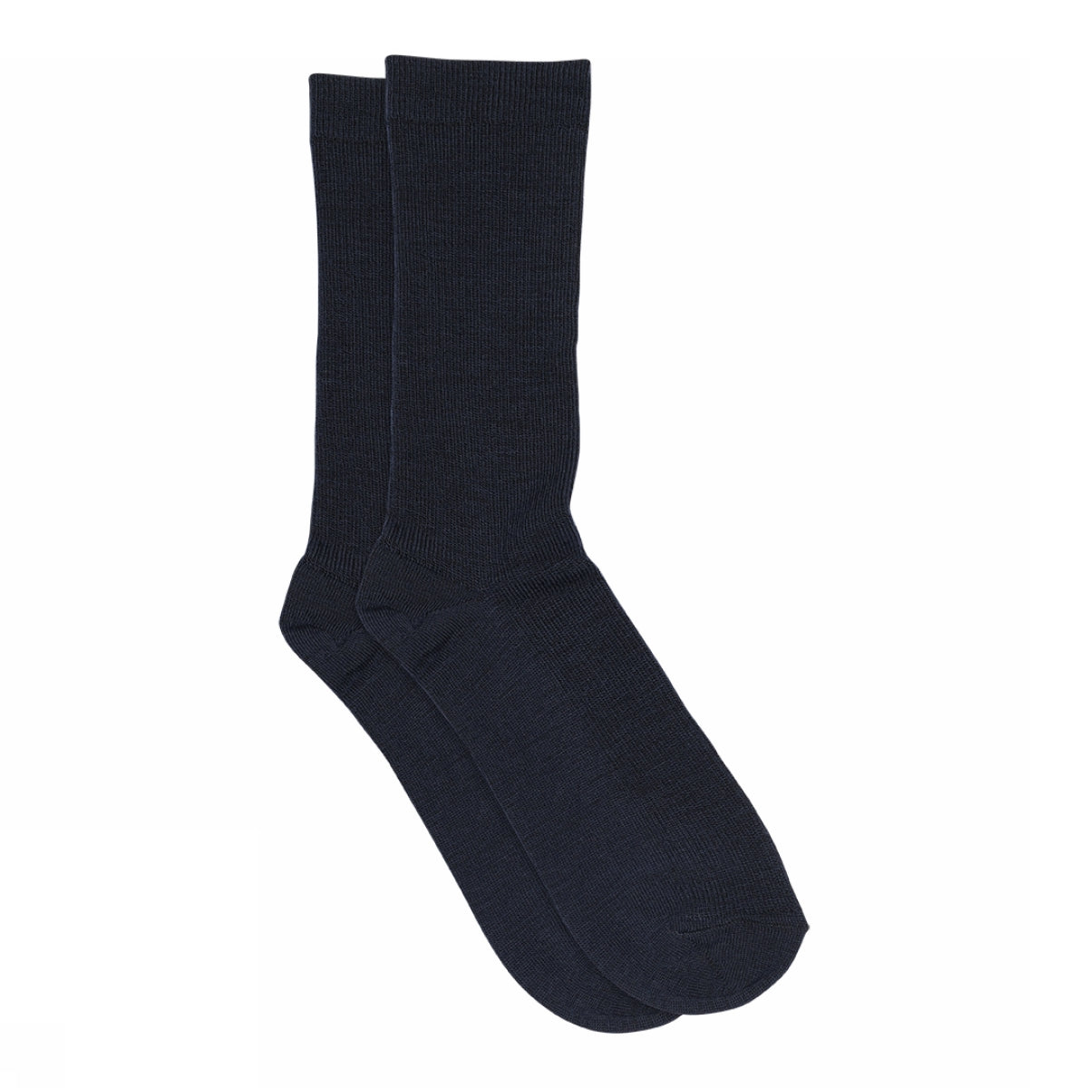Fine wool rib socks - Navy