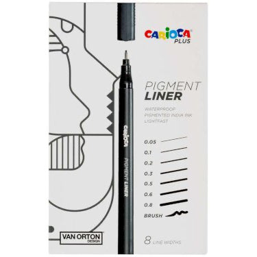 Pigment liners sort 8stk. ass. i æske