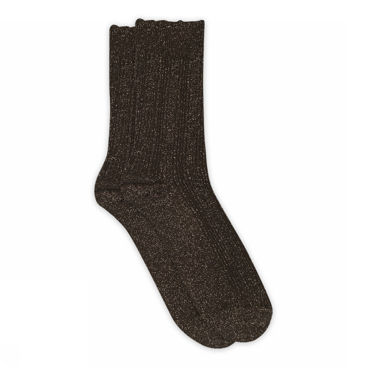 Julia glitter sock - Dark Brown