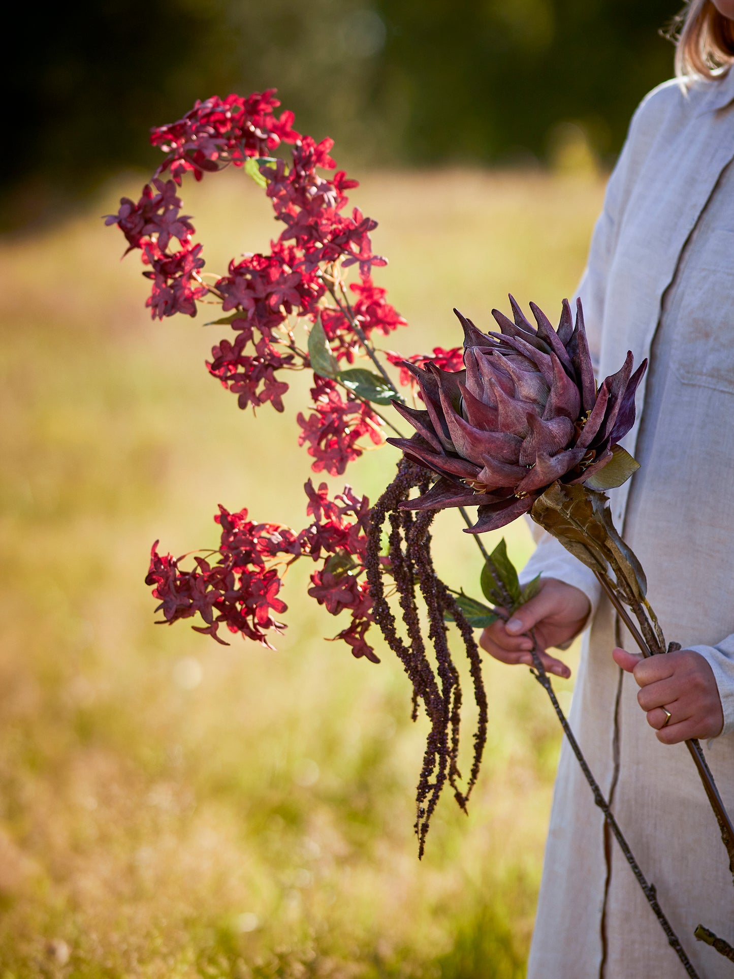 Protea Stilk - Lilla - Kunstige Blomster