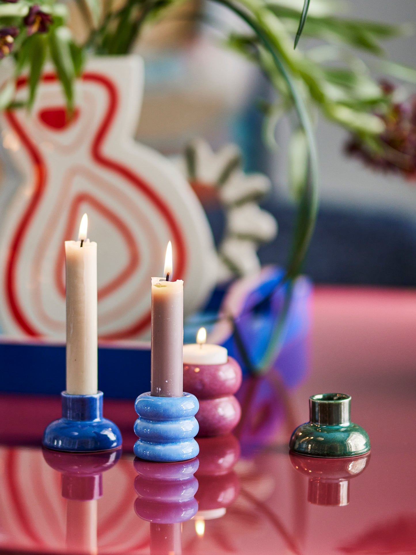 Tana Votive & Candle Holder - Multifarvet - Stentøj