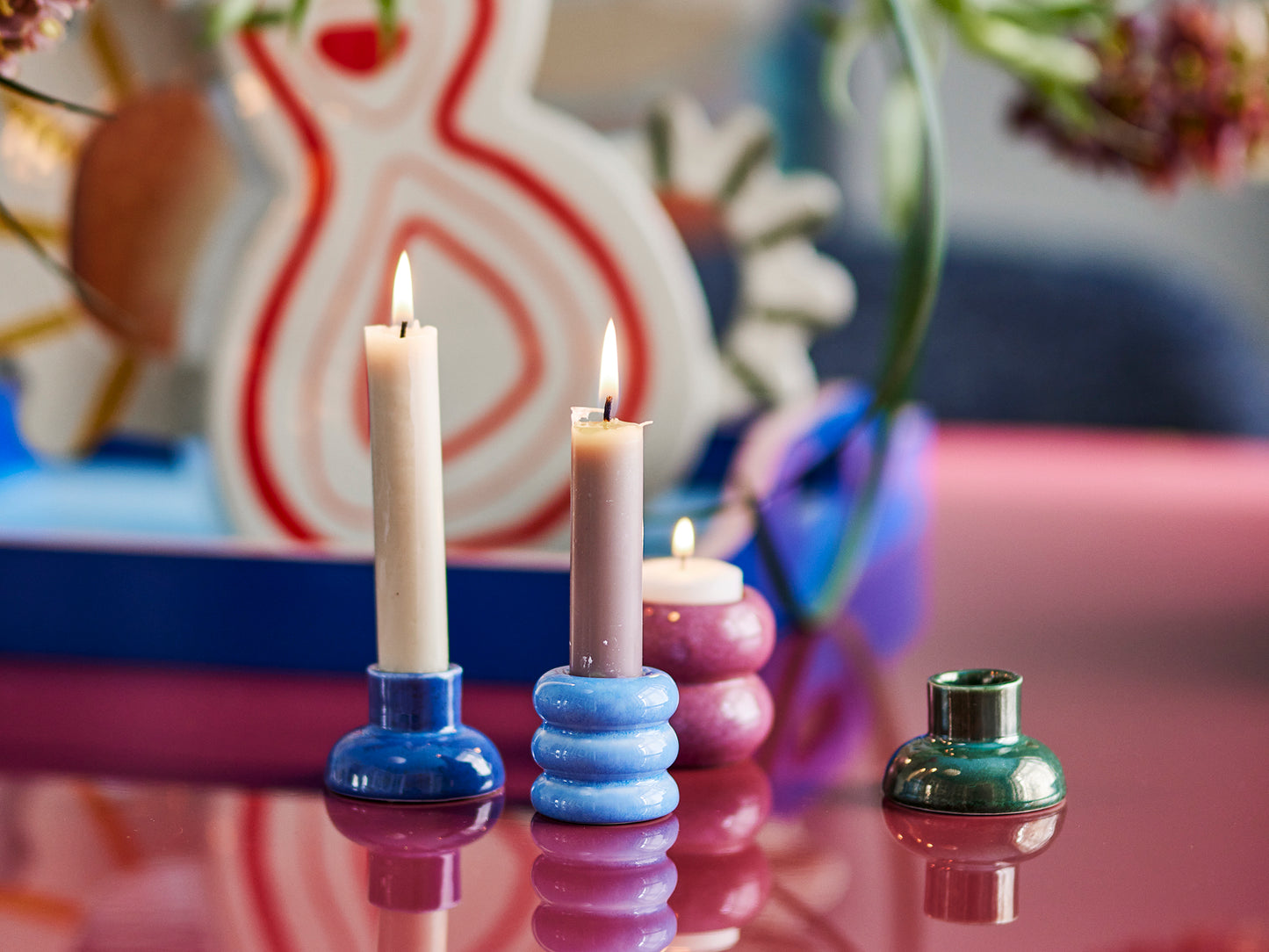 Tana Votive & Candle Holder - Multifarvet - Stentøj