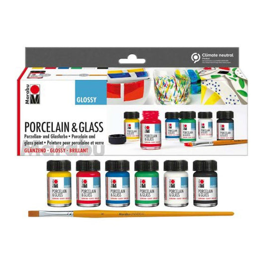 Porcelæn & Glas maling starter set glossy 6x15ml