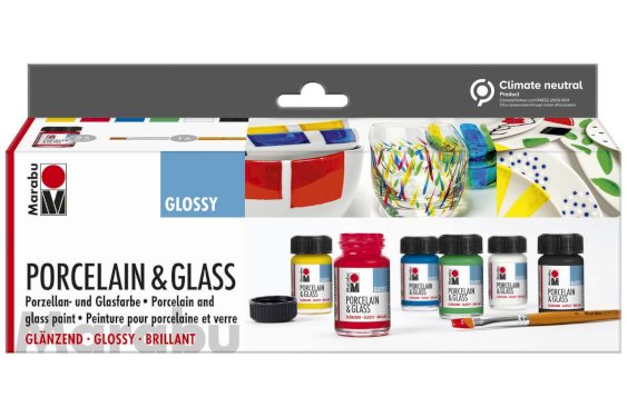 Porcelæn & Glas maling starter set glossy 6x15ml