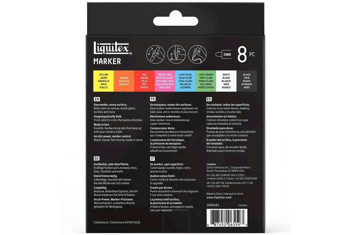 LIQUITEX LQX Marker Essential set 2mm x 8pcs ass.