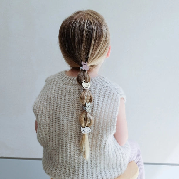 8 hårelastikker - Mini Kitty Cat