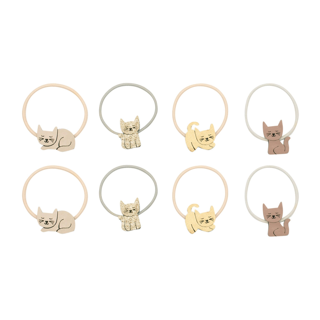 8 hårelastikker - Mini Kitty Cat